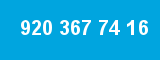 920 367 74 16 920 367 74 16